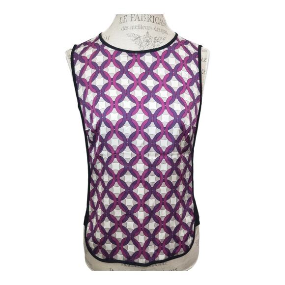 Trina Turk Multicolor Abstract Sleeveless Silk Blouse - Picture 8 of 8
